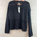 Pilcro  NWT Open Knit Black Pullover Sweater Size S Photo 0