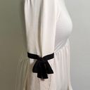 cupio  Blouse V-Neck Peplum Cream Black Bow Photo 2