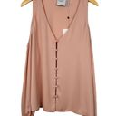 L'Academie  Cold Shoulder Long Sleeve V Neck Blush Top Size M NWT $139 Photo 3