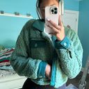 PacSun green fuzzy crop jacket Photo 1