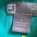 Worthington JCPenney teal silk blend button down size large Photo 4