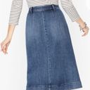 Talbots  Petite Stretch Denim Button Down Skirt Size 10P Photo 4