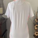 Polo Prince half zip tennis  white and orange short sleeve collared shirt M/L Photo 2