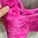 Free People NWT  Good Karma Sports Bra Vivacious Violet Pink White Tie Dye Photo 3