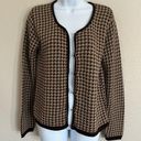 Herman Geist  Houndstooth Button Front Cardigan Sweater Long Sleeve Women’s Small Photo 3