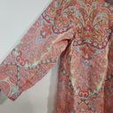 Chico's  Eclectic Paisley Printed Floral 100% Linen Women S Button Front Shirt Photo 2