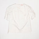 Ted Baker  Clelly Cotton Poplin Short Ruched Sleeve Solid White Blouse Shirt S Photo 0