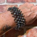 Amrita Singh  Black Crystal Beaded Bracelet Photo 0