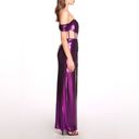 Amethyst NWT Marchesa Off Shoulder  Lamé Gown With Draped Bodice Women’s Size 16 Photo 6