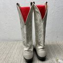 Justin Boots Justin White Cowboy Boots Western 5.5 B Photo 4