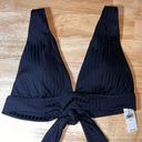 Aerie Large  Women’s Black Rib Triangle Tie Back Bikini Top BNWTS  $34.95 Photo 0