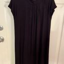 Daisy Fuentes  Woman's Medium Black Short Sleeve Knit Dress Gold Embellishments Photo 2