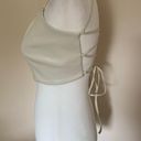 Good American  Vacay Strappy Halter Top in Bone Faux Leather Size 1 (Small) NEW Photo 5