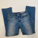 AG Adriano Goldschmied  The Jodi Crop Denim Blue Jeans Flare Slit Hem EUC Sz 25 Photo 0