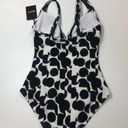 DKNY  NAVY MULTI DOT Mesh-Trim One-Piece Swimsuit Photo 4