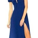 Wilfred  aritzia pandora blue milkmaid bodice slit midi dress Photo 0