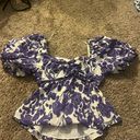 Free The Roses Boutique Purple & White Floral top Photo 0