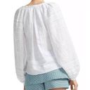 Maje White Lippy Guipure Lace-InsetLong Balloon Sleeves V-neck Boho Top 3 Large Photo 1