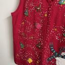 kim rogers  Size L Red Button Up Ugly Christmas Sweater Sequin Snowman XMAS Photo 2