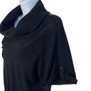 Club Monaco Women's Sweater Small Cowl Neck Merino Wool Black Short Sleeve Photo 1