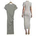 James Perse  Striped Tucked Maxi Dress - Gray/White - 1 (Small) Photo 1