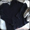 Nine & Co. Black Ribbed Sequin Detail Christmas Holiday Sweater Photo 0