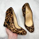 Christian Louboutin  Ron Ron Zeppa Leopard Luxor Pony Calf Hair Wedge Pumps Heels Photo 8