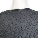 Vintage Black Tie Oleg Cassini Bodysuit Black Silk Metallic Beaded Short Sleeve Size M Photo 4