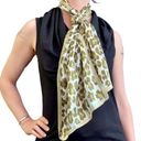 Echo Vintage Abstract Floral Leopard Print Long Scarf Tan Photo 1