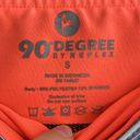 90 Degrees by Reflex 90 Degree by Reflex Black & White Striped Cropped Leggings with Neon Orange Band Photo 5