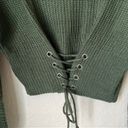 SEEK the Label Olive Green Corset Lace Up Sweater Photo 2