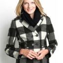 Banana Republic  Black & White Plaid Wool Plaid Peacoat XS Preppy Cozycore Twee Photo 5