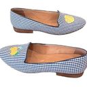 Jack Rogers  Gingham Embroidered Lemon Leather Loafer Size 11 NEW Photo 4