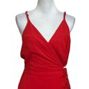 Vix Paula Hermanny  Cyndi Crinkled Voile Midi Wrap Dress Red Womens Size L Photo 2