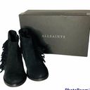 All Saints Bonny West Black Suede Fringed Booties Boots Size 5 / 36 Photo 1