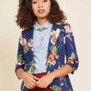 Modcloth  Birds of Paradise Floral Blazer, Navy, S Photo 0