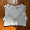 Bershka  White Ribbed Knit V Neck Vest Crop Top Photo 2