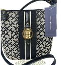 Tommy Hilfiger NEW  CROSSBODY HANDBAG Black Tan Jacquard Faux Leather Logo Purse Photo 4