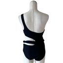 Aerie NWOT  Asymmetrical Wrap One Piece Swimsuit Black Medium Photo 3