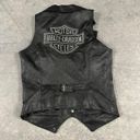 Harley Davidson  Studded Swarovski Crystals Leather Vest Top Photo 2