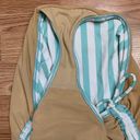 Cacique Swim by  women's size 16 new swim suit bottoms high waist teal stripe blu Photo 6