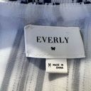 Everly  Blue  White Striped Tie Side Faux  Wrap Romper NWOT Size M Photo 7