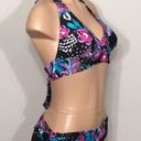 Anne cole  black floral bikini. L-top/M-bottom. NWT Photo 5