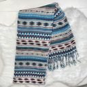 Forever 21 Red Turquoise White Southwestern Print Fringe Scarf Light Weight  OSFM Photo 0