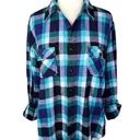 Arizona Jeans Arizona Jean Co. Blue Plaid Button Down Flannel Photo 0