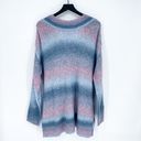 a.n.a  Ombre Knit V-Neck Sweater Blue Pink Size 0X Photo 4