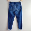L'Agence L’Agence Mid-Rise Cropped Tapered Leg Distressed Jeans in Blue Denim, Size 24 Photo 8