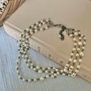 American Vintage Vintage “Esme” Three Strand Pearl Chain Silver Necklace 19” Classic Feminine Photo 7
