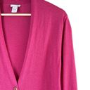 J.Jill  Wool Blend One-Button Front Long Cardigan Knit Sweater in Pink, Large Photo 3