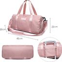 Pink Gym Bag Duffle Travel Bag Weekender Tote Photo 4